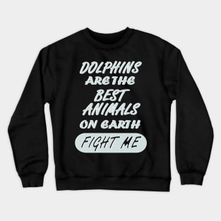 dolphins diving swimming sea mammal Crewneck Sweatshirt